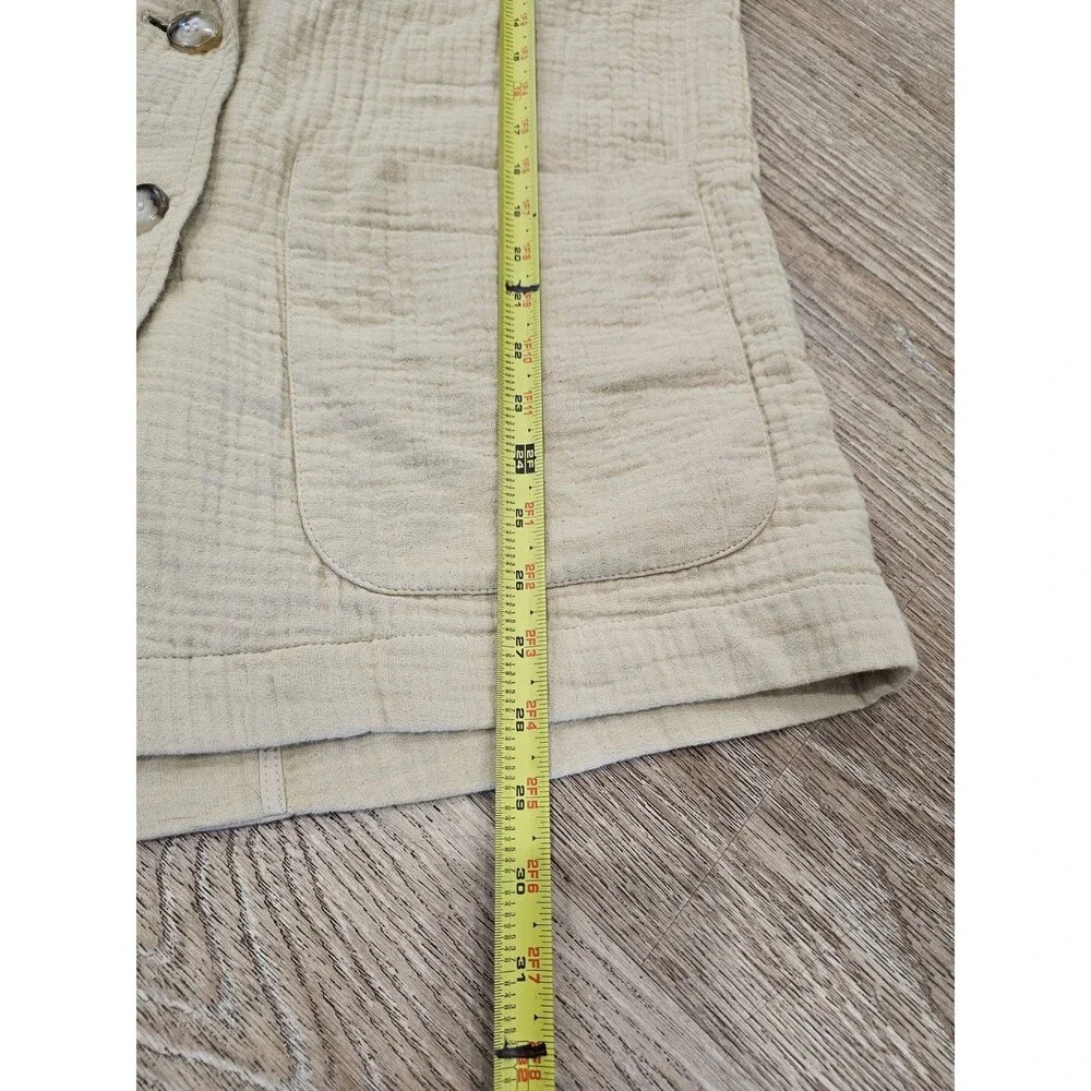 Madewell Women's  Oversized Lightspun Dorset Blazer Buttons Cotton Beige Size M - Picture 6 of 8